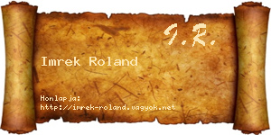 Imrek Roland névjegykártya